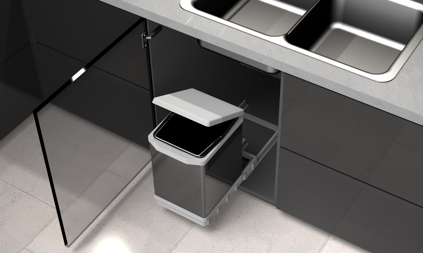 Elletipi Tower Waste Bin Pullout Kit with Thermoplastic Slider