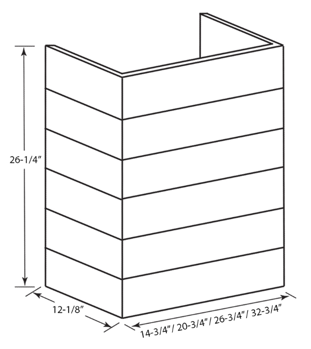 Castlewood 26-1/4" High Trimmable Shiplap Chimney Extension