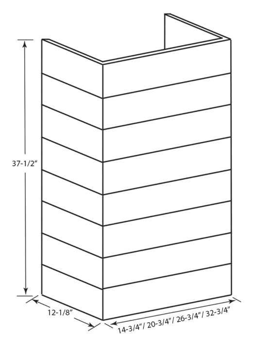Castlewood 37-1/2" High Trimmable Rustic Shiplap Chimney Extension