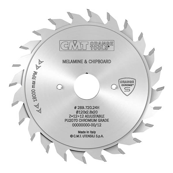 CMT Adjustable Chrome-Coated Scoring Saw Blade