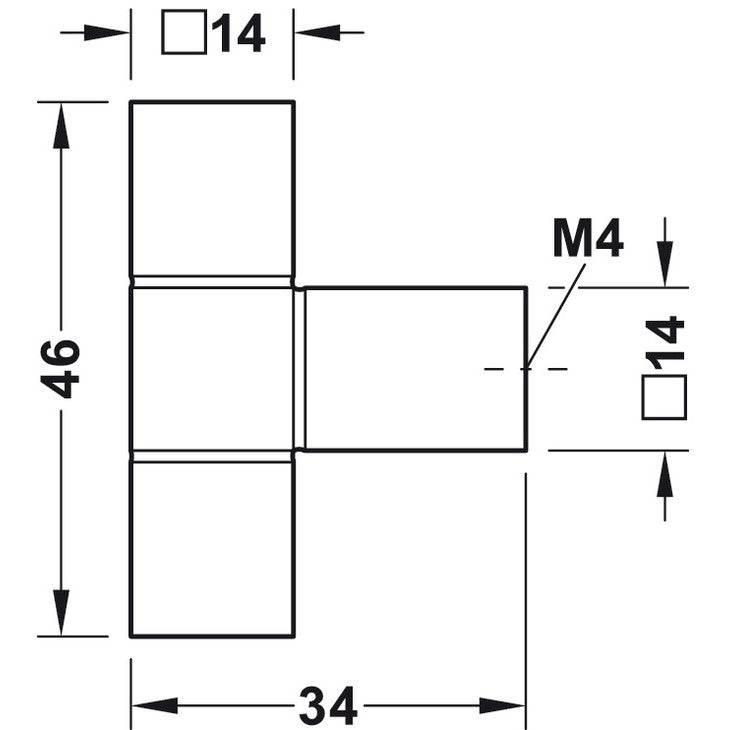 Hafele Cube Knob T Shape