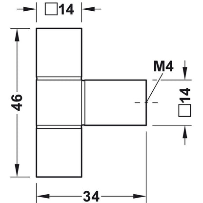 Hafele Cube Knob T Shape