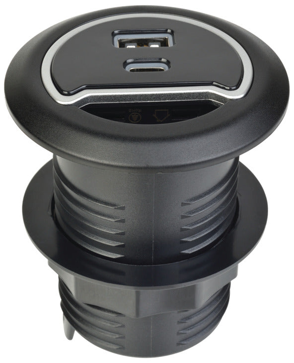 Hafele Grommet Mount Power Station with USB-A/USB-C Power Delivery