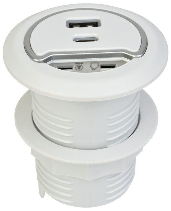 Hafele Grommet Mount Power Station with USB-A/USB-C Power Delivery