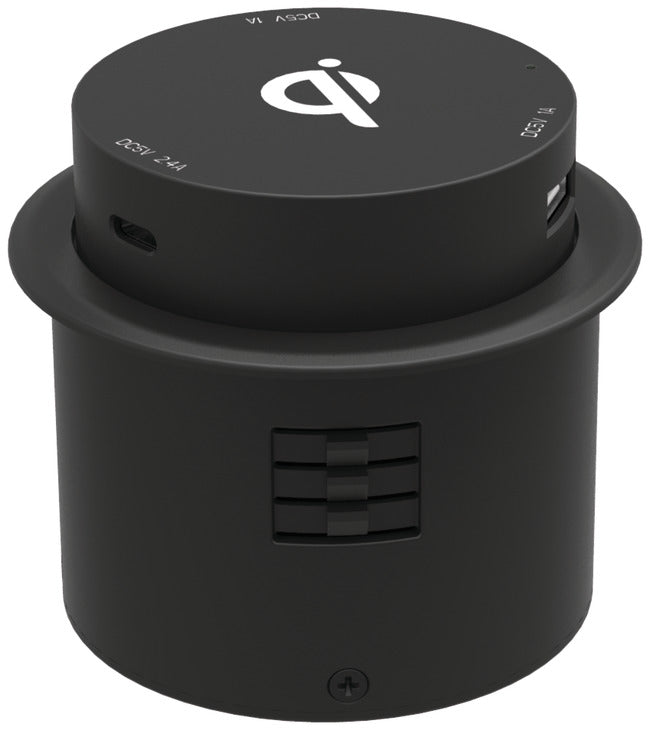 Hafele Grommet Mount Power Station with Wireless Charging Qi V1.2 and 3 USB Ports