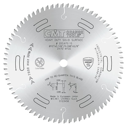 CMT Heavy-Duty Solid Surface Saw Blade, Orange Chrome