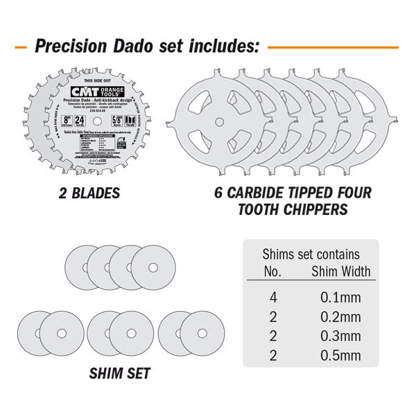 CMT Precision Dado Saw Blade Set