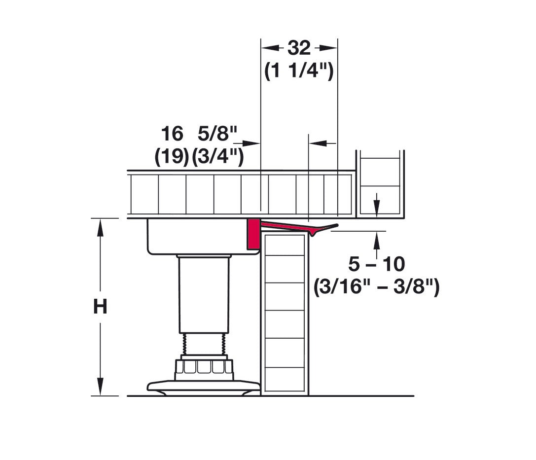 Hafele AXILO Plinth Panel Holder for Häfele AXILO™ 78 Plinth Adjusting ...